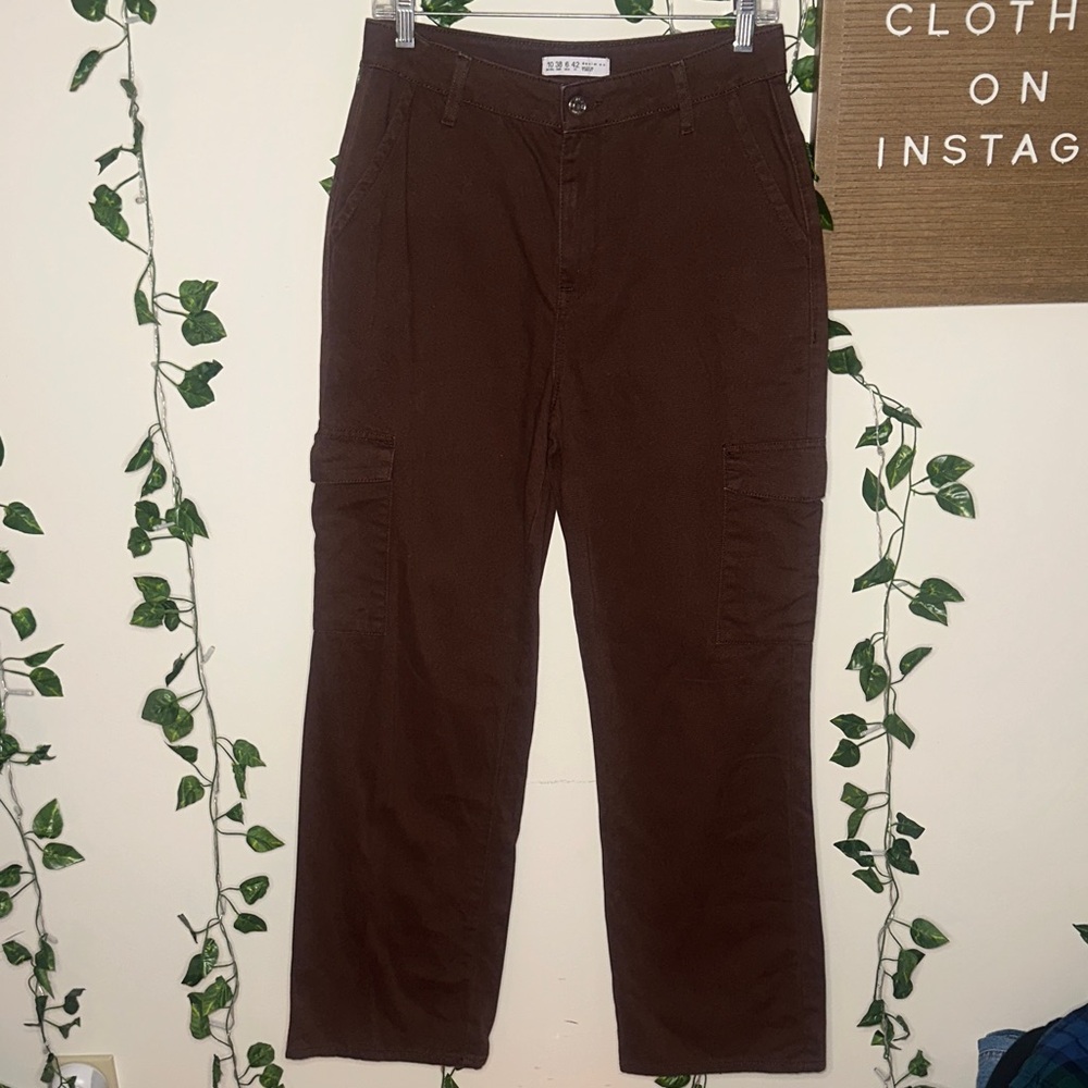 Primark Denim Co Brown Cargo Style Straight Leg Pants - Picture 4 of 8